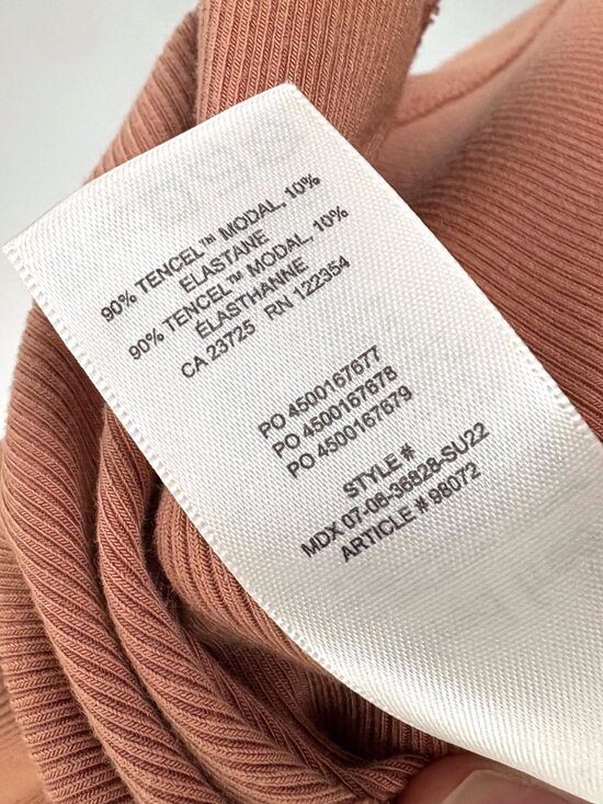 Aritzia Wilfred Free Ribbed Mini Dress Coral Peach Modal Sleeveless Size XS - Picture 5 of 5